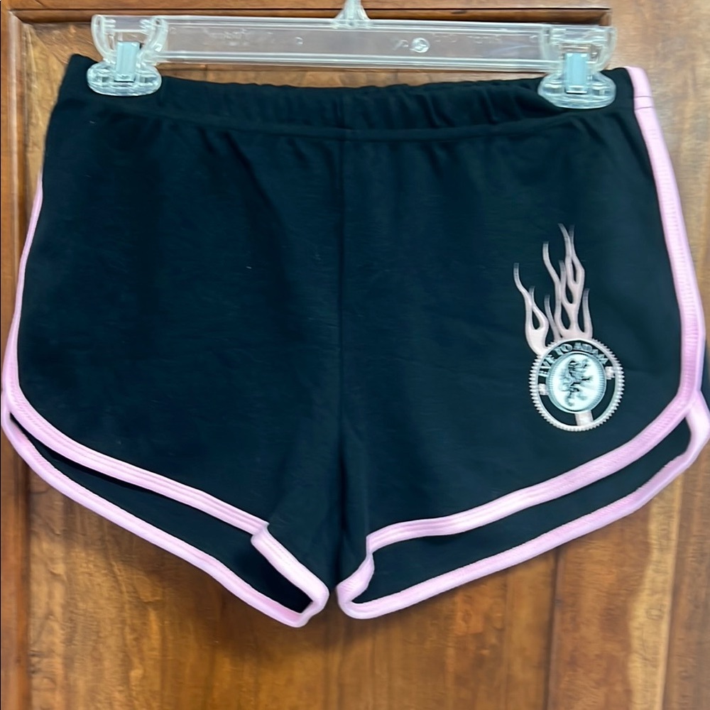 American Apparel Black and Pink Athletic Shorts